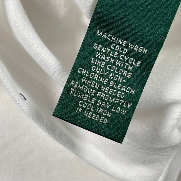 Ralph Lauren Jeans Company Top Womens Medium White Navy Monogram Polo 3/4 Sleeve - Picture 12 of 14